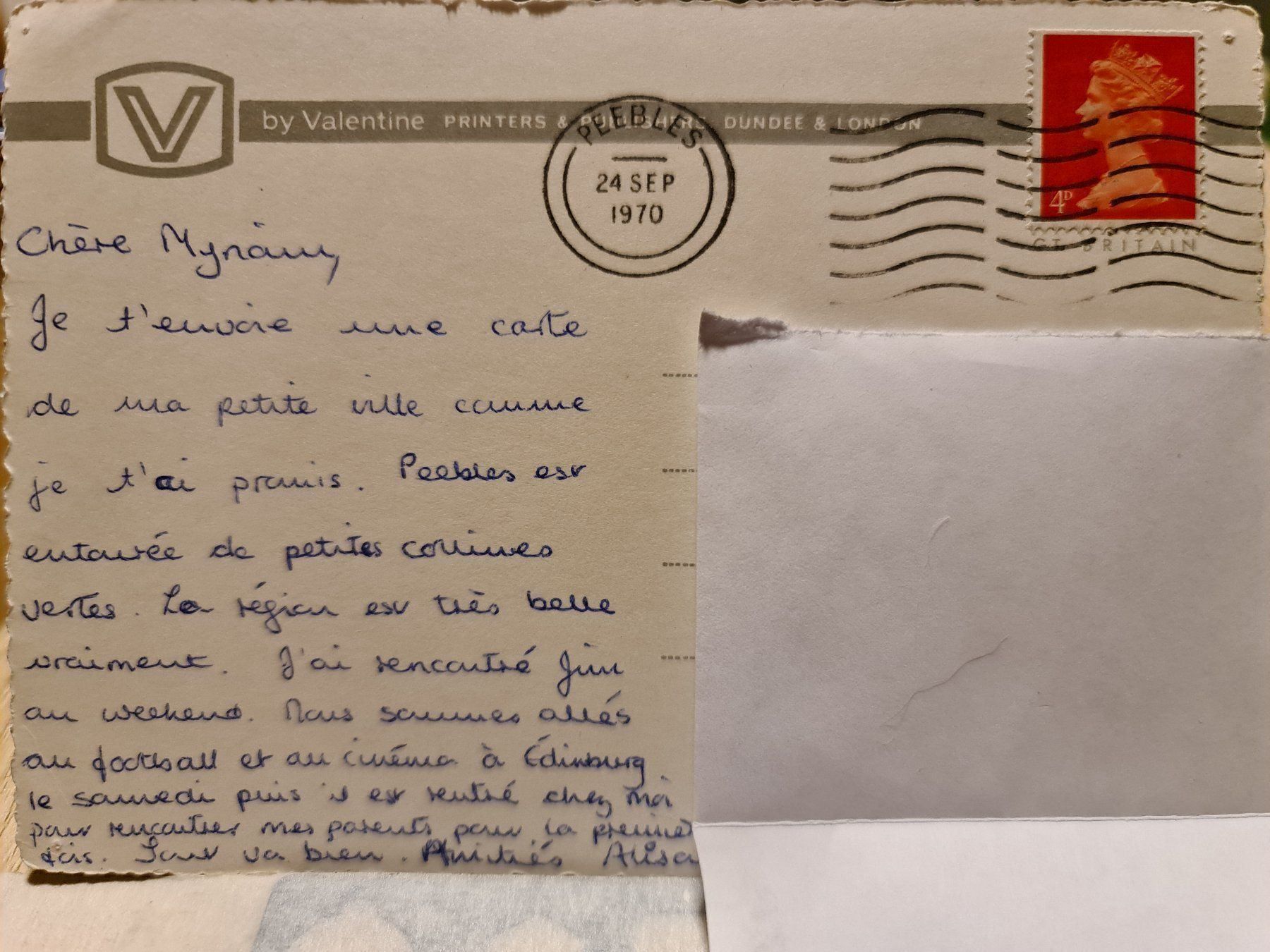 Cartoline postali: Ansichtskarte Peebles 1970 – Usato da Dintikon venduto da Vexi 1
