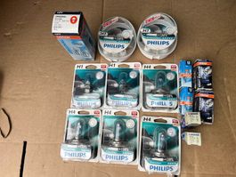 Autolampen H1, H4, H7 Philips Osram neu