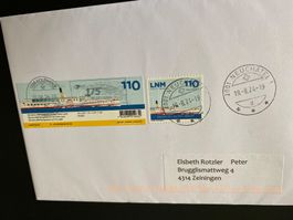 150 Jahre LNM Schifffahrt 3 Seen Land  2 verschied. Stempel