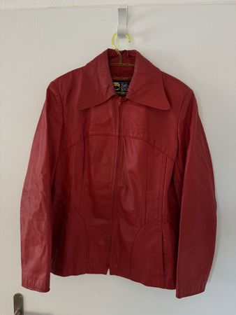 Rote Vintage-Lederjacke, Eve-Look, Top Zustand! Elegant, y2k