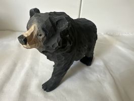 Holzfigur Bär handgeschnitzt Deko-Objekt 
