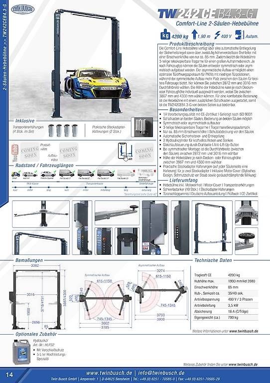 Piattaforme elevatrici & Crick: Pro Autolift Set Werkstatt Set Comfort Grau – Nuovo e nell'imballaggio originale da Rüthi (Rheintal) venduto da Toptool-3 2