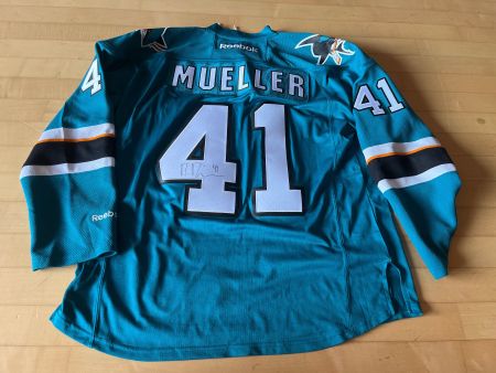 San Jose Sharks NHL Trikot Jersey Mirco Mueller Autogramm