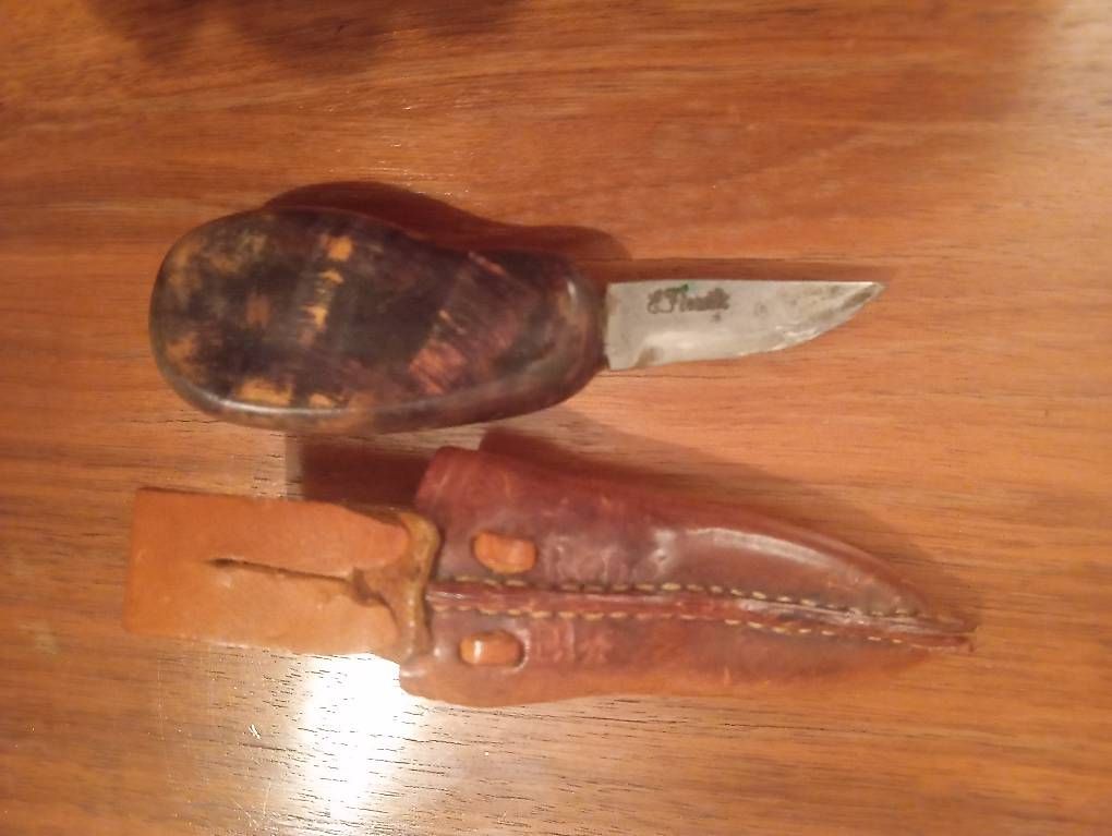 Accessori: G. Flueck Messer mit Lederscheide, Top Zustand! – Usato da Basel venduto da Petergunn 2