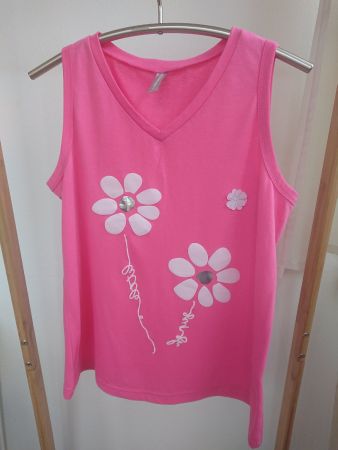 Damen Shirt Noracora Gr. M Pink V-Ausschnitt Jersey