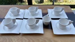 Villeroy&Boch WAVE: 7 Espressotassen + 6 Untertassen 