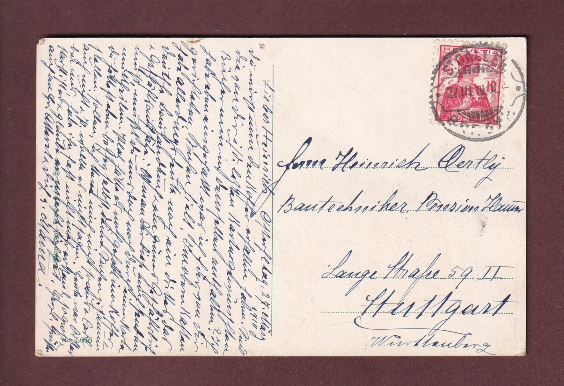 Cartoline postali: ST. GALLEN - Scheffelstein - 1910 // kleines Loch // – Usato da Pully venduto da nicecards 1