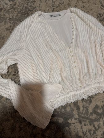 Hochzeit Bluse mit Perlen, Grösse S, Neuwertig, Top Zustand!