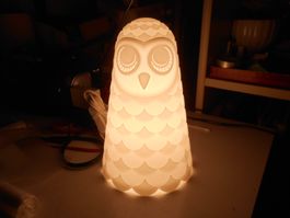 Lampe, Eule, IKEA, H: 24cm, weiss, mit Birne