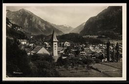 Meiringen, Ortsansicht mit Kirche aus de