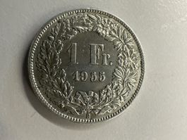 1 Fr. Silber Schweiz 1955 ss