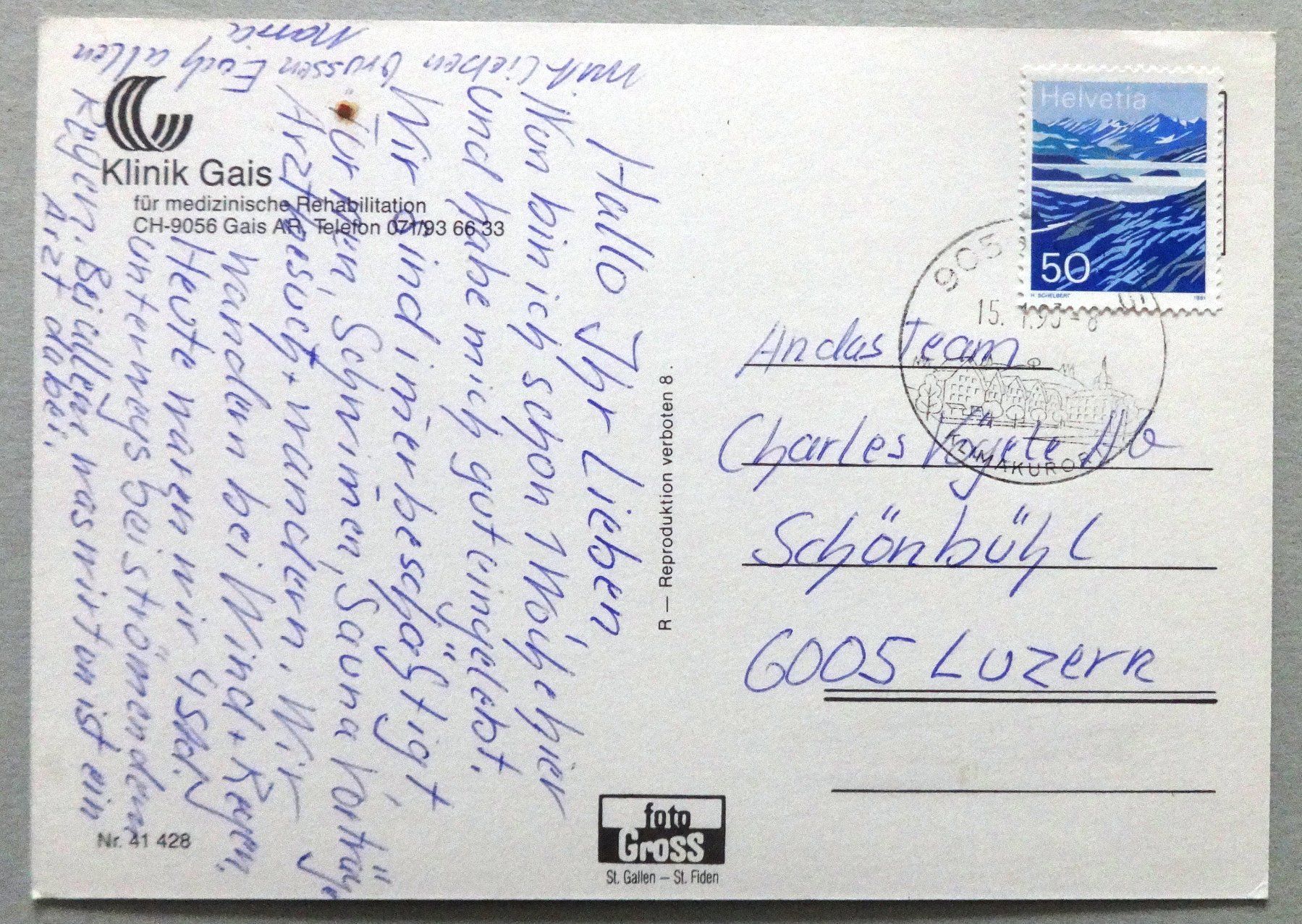 Cartoline postali: Klinik Gais, Gais AR – Usato da Fétigny venduto da Billy2miny 1