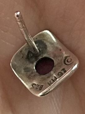 Orecchini pendenti & Orecchini a lobo: Vintage silber Ohrringe mit Amethyst Cabochon – Usato da Bern venduto da Ilikebluegems 3