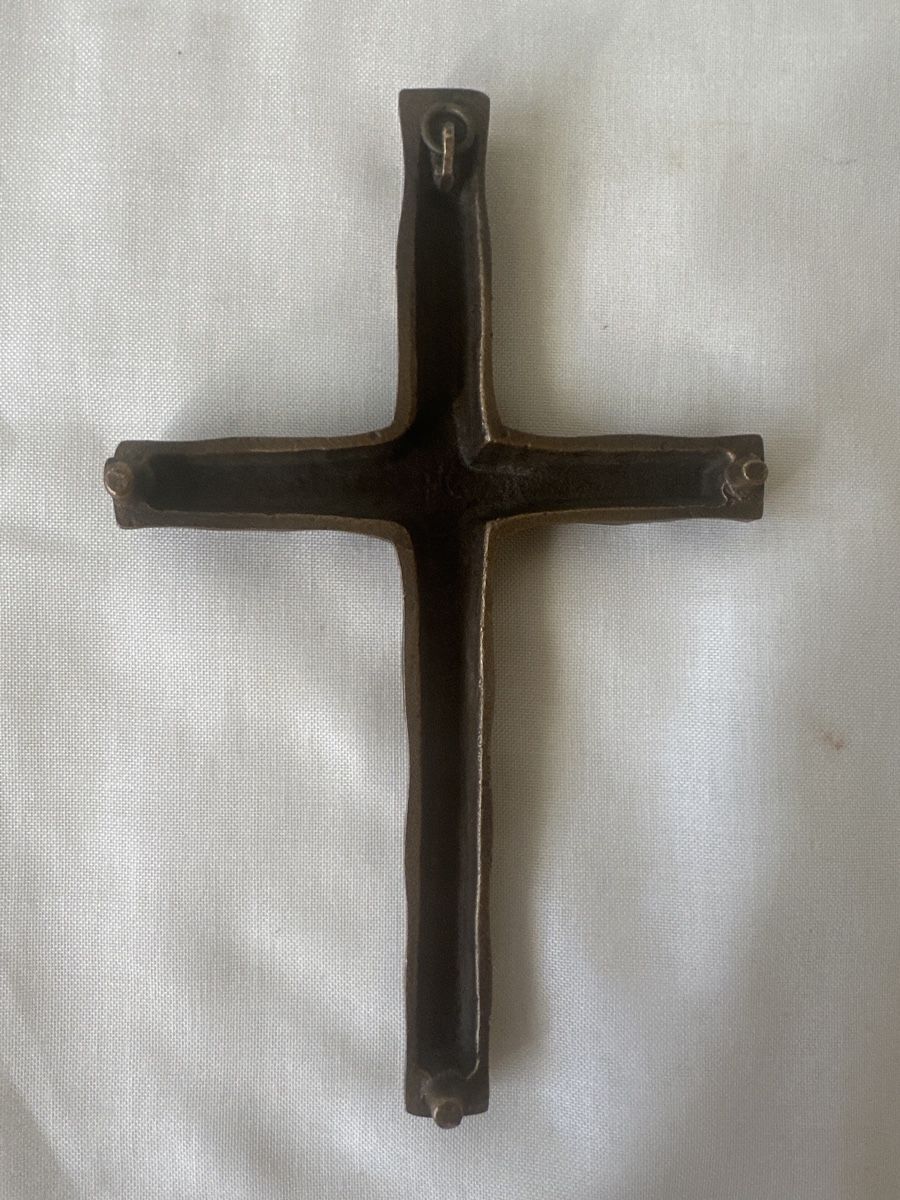 Sculture & Statue: Wandkreuz Bronze oder Messing Kreuz Vintage Deko 17 cm – Usato da Zürich venduto da Chaeffeler 1