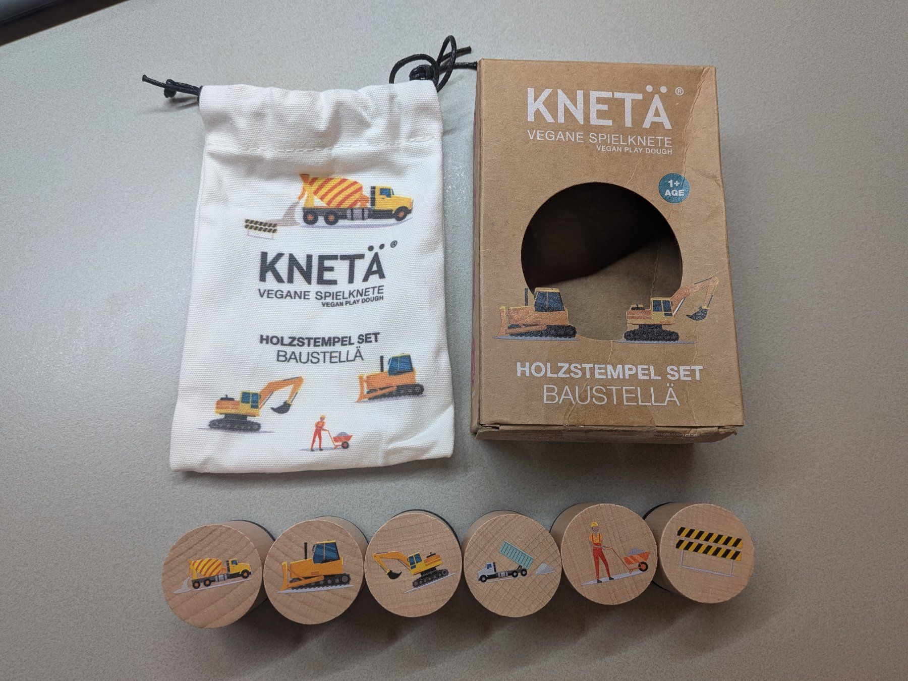Giocattoli: KNETÄ 6 Holzstempel Set Baustelle – Nuovo (secondo la descrizione) da Hefenhausen venduto da Spielwaren-Discount