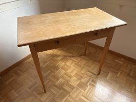 Schreibtisch mit 2 Schubladen Holz 50er 60er Jahre Vintage