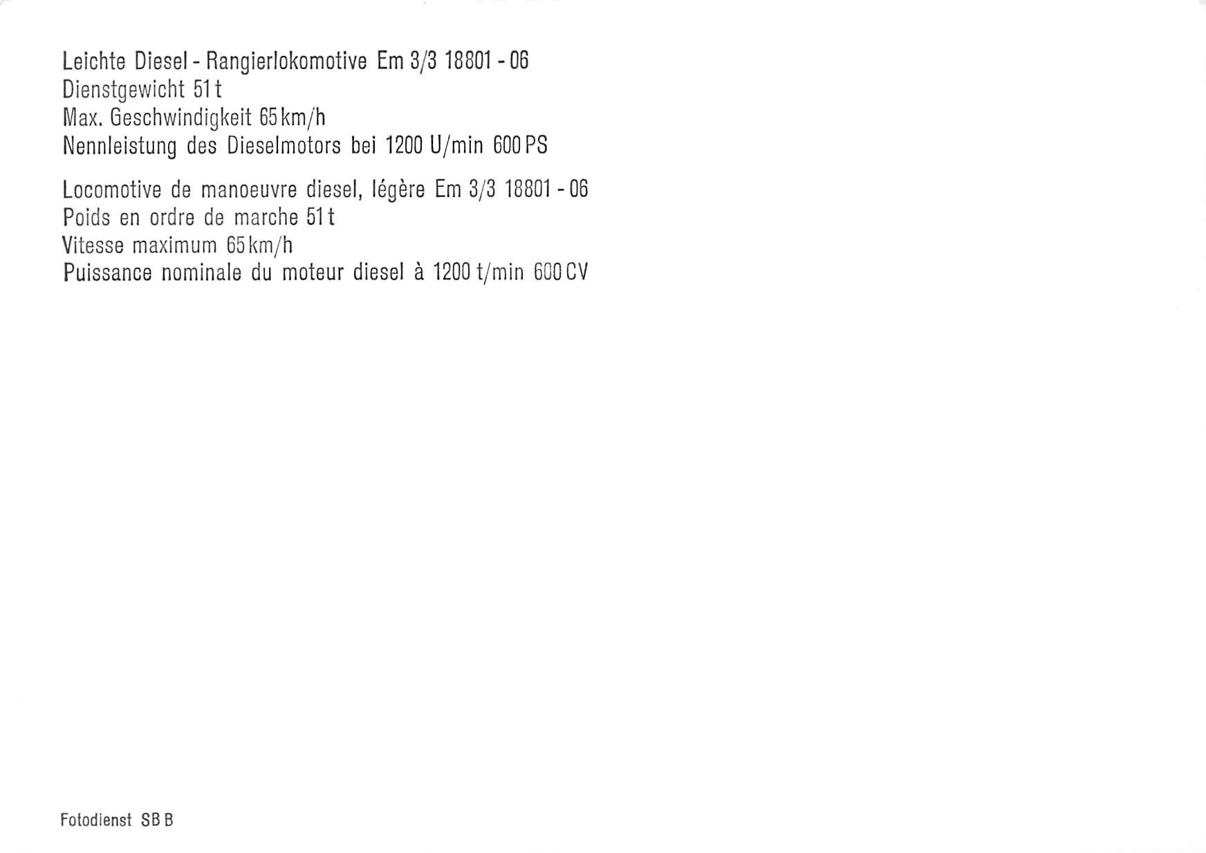 Cartoline postali: Rangierlokomotive SBB Em 3/3 Zug Bahn – Usato da Biasca venduto da Blenio71 1