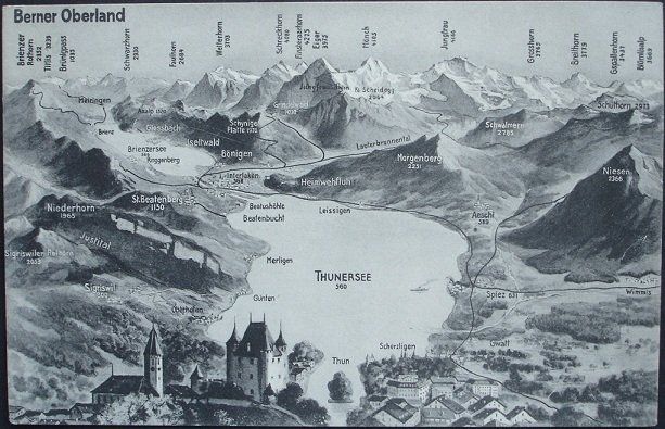 Cartoline postali: Thun THUNERSEE Panorama - Verlag Brienz Nr. 337 – Nuovo (secondo la descrizione) da Jona venduto da philajona