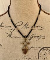Splendide CROIX TOUAREG  vintage probable argent/bois