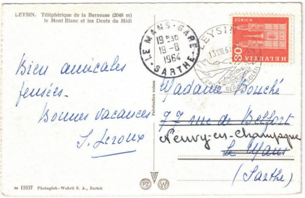 Cartoline postali: Leysin - Gondelbahn mit Dents du Midi – Usato da Binningen venduto da Mountainrider 1