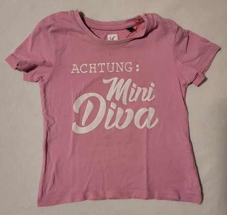 Süsses T-Shirt "Achtung: Mini Diva", Gr. 86, Top Zustand!