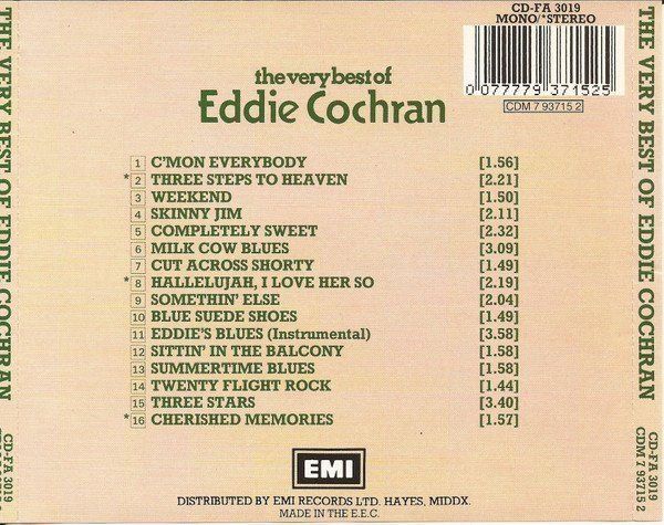 CD: Eddie Cochran - include "Three Steps To Heaven" [EMI] – Usato da Unterbäch venduto da waqil 1