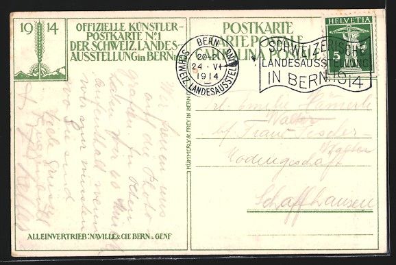 Cartoline postali: Bern, Schweizer Landesausstellung 1914,  – Usato da Berlin venduto da bartko-reher 1