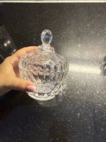 Glasdose mit Deckel Verziert Guter Zustand