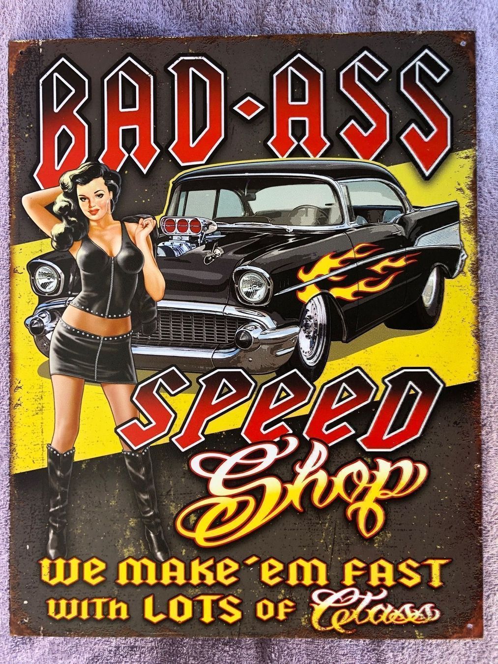 Insegne: Bad ass Chevrolet bel air 1957 speed – Nuovo (secondo la descrizione) da Reinach AG venduto da rares75