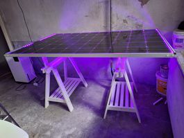 Solartisch mit Glas/Glas Modul, Beleuchtung & Fernsteuerung