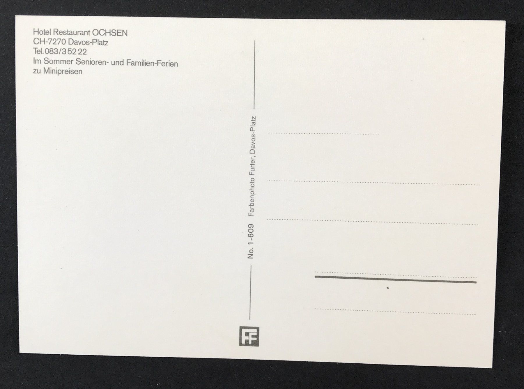 Cartoline postali: ANSICHTSKARTE HOTEL RESTAURANT OCHSEN DAVOS – Usato da Ostermundigen venduto da wini63 1