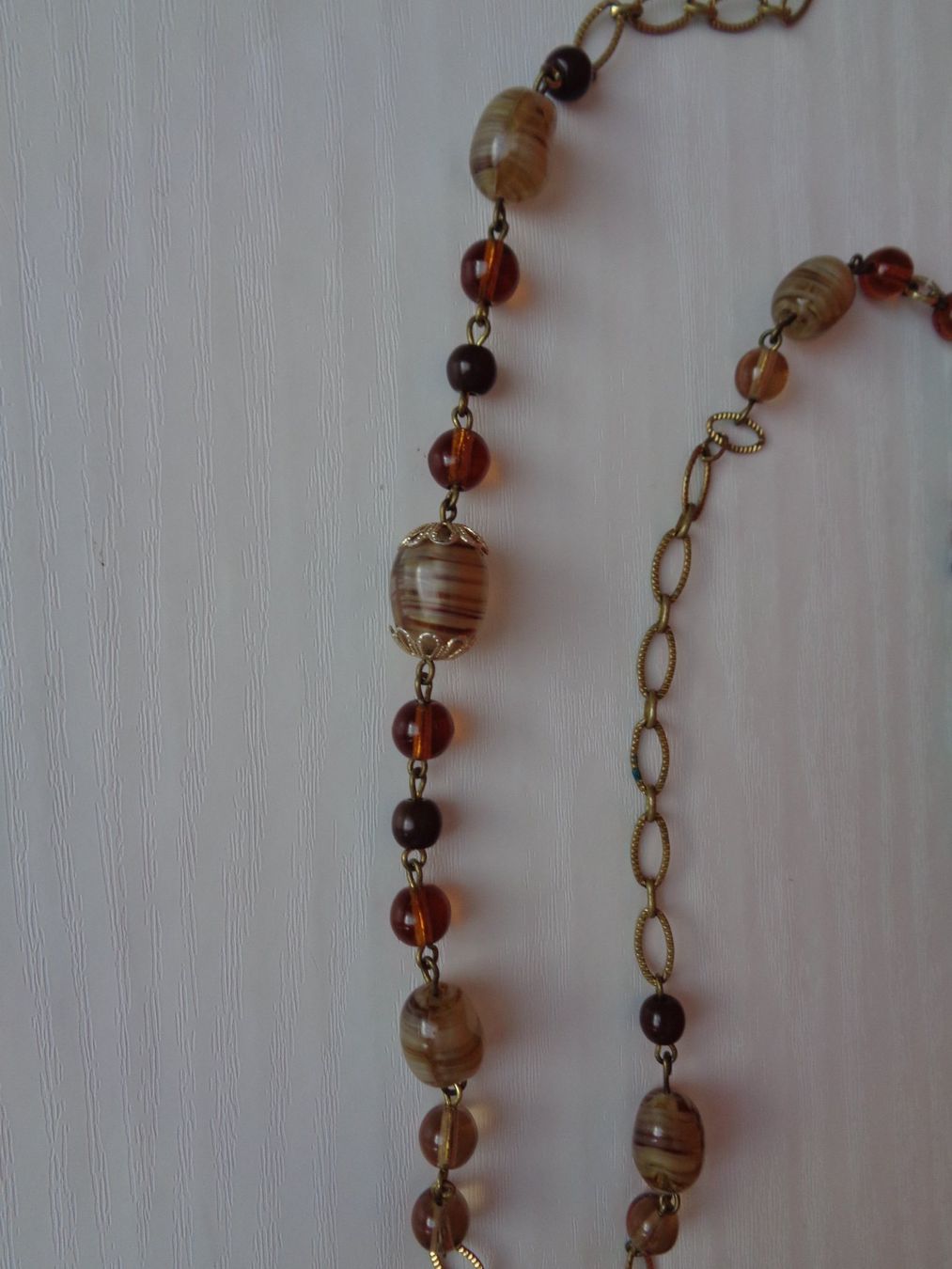 Catenine: Glaskette mit Messinggliedern Grösse 97 cm. - Vintage – Usato da Chur venduto da omonia 5
