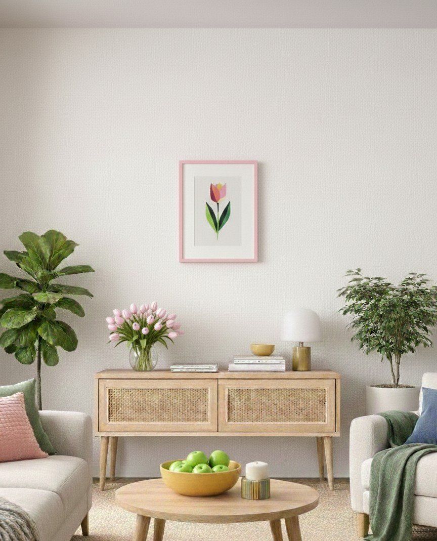 Dipinti: Original Hand Painted Abstract Tulip Painting, Easter Gift – Nuovo e nell'imballaggio originale da Winterthur venduto da LaVieColor 2