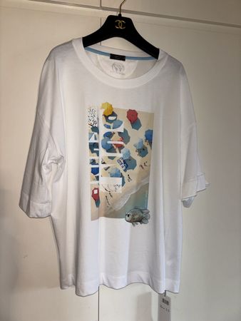 Marccain Sports T-Shirt N6 44 EU weiß Print neu mit Etikette