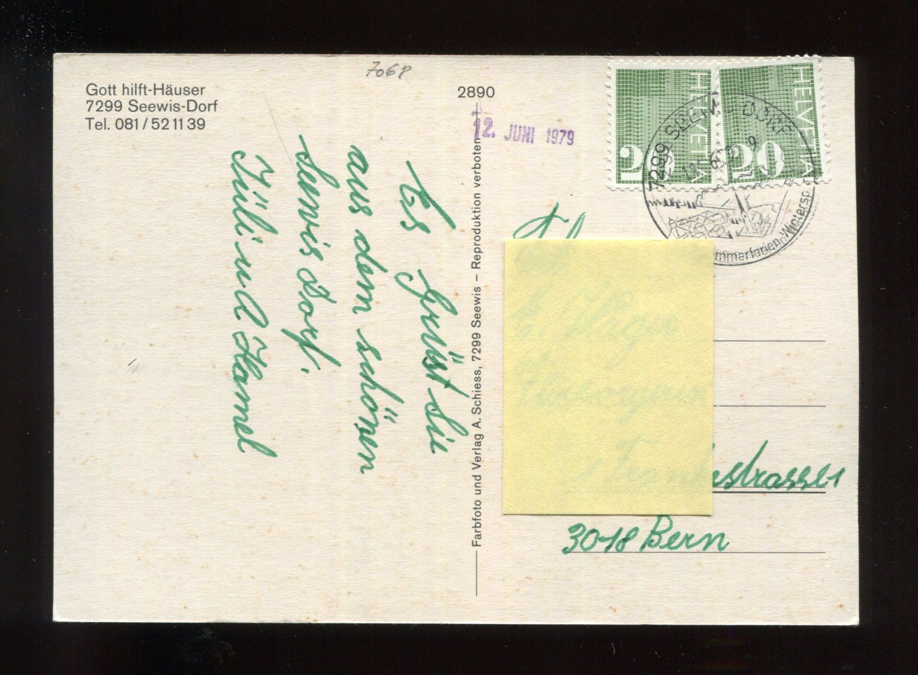 Cartoline postali: Sewis-Dorf, Gott hilft-Häuser – Usato da Aarau venduto da Elmaar41 1