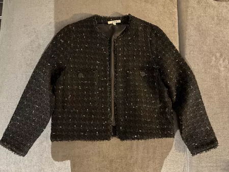 Garcia Damen Jacke Tweed Optik schwarz Grösse XL neuwertig