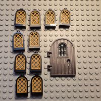 Lego 10x Fenster mit Gitter (60593) + Tür