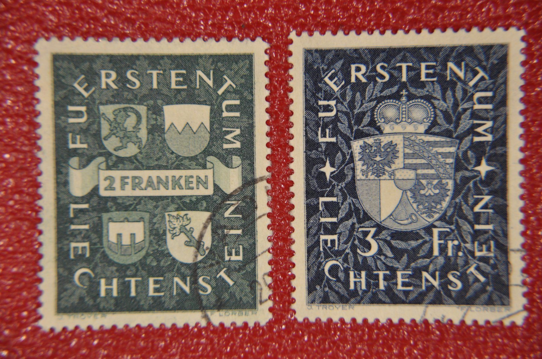 Alle Briefmarken: Liechtenstein 147-148 gestempelt – Gebraucht aus Wolfhalden von Zinauktion