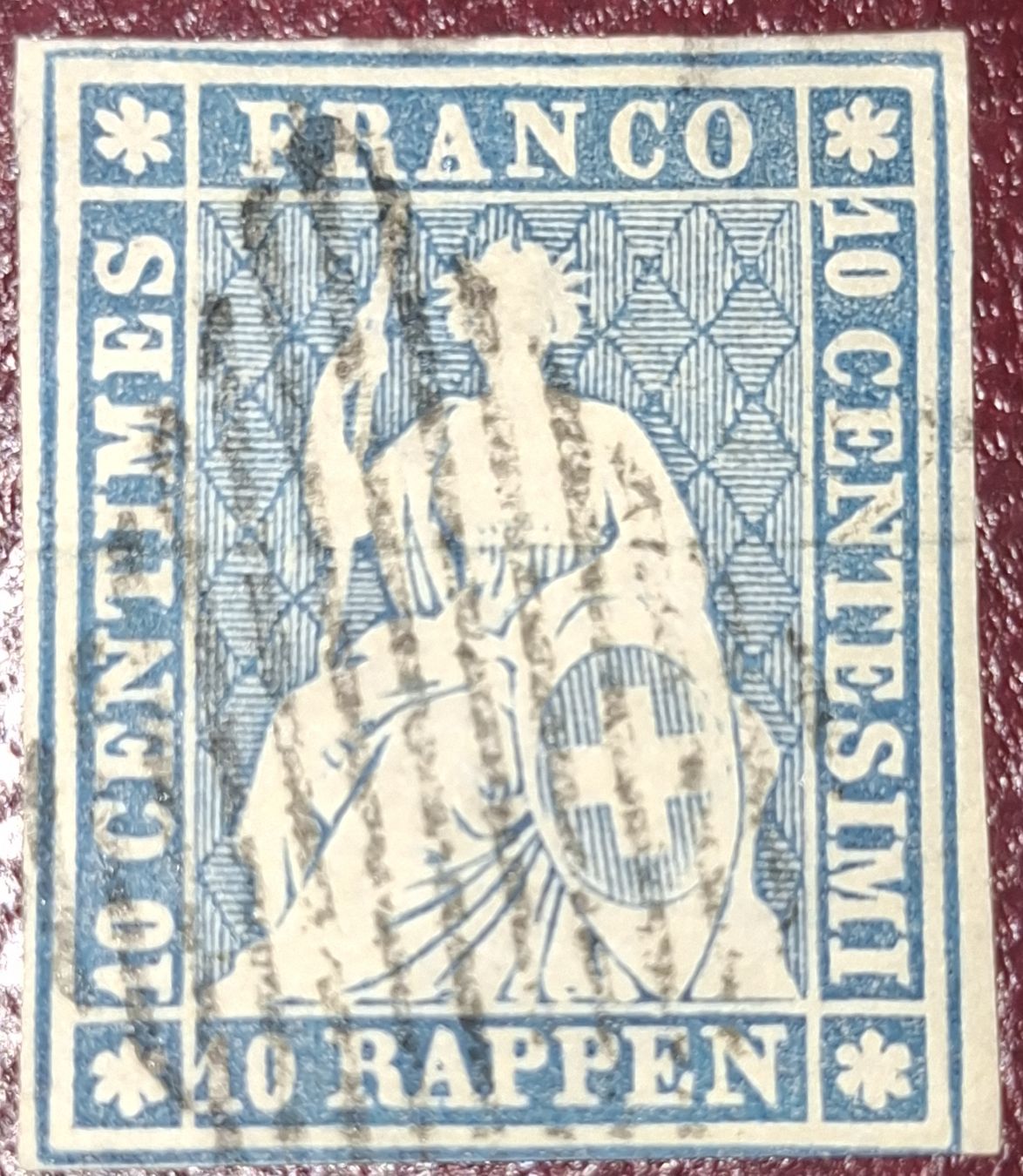 Tutti i francobolli: Strubel 23A3.c mit Befund Kat. 110.- – Usato da Balgach venduto da SIMEON27