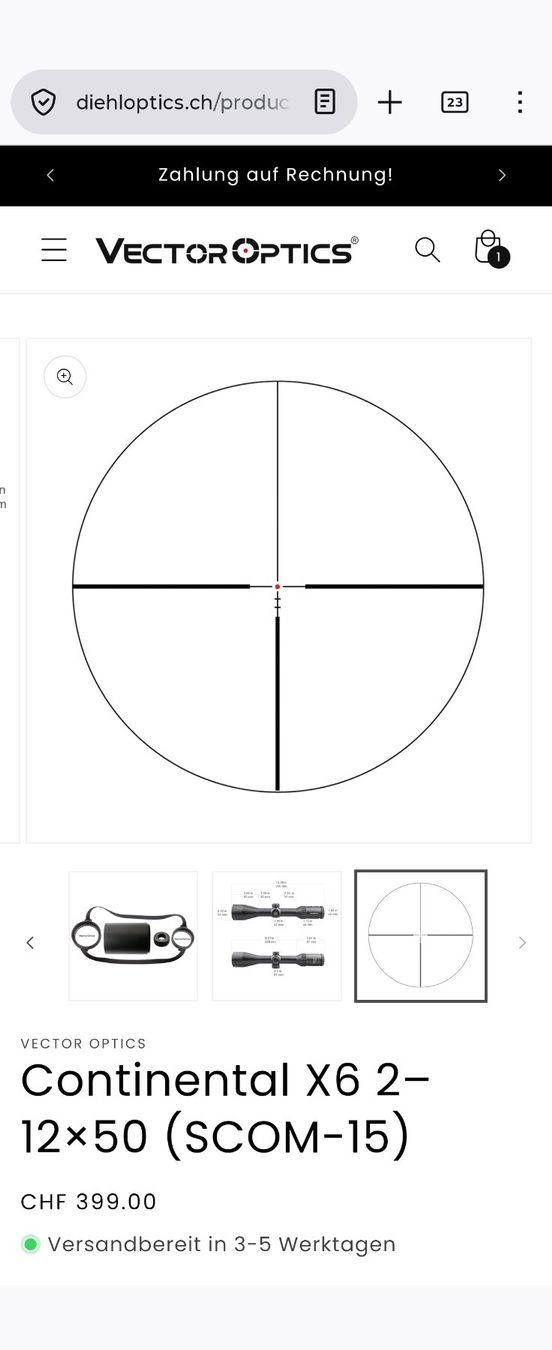 Obiettivi: Zielfernrohr Vector Continental 2-12x50 – Nuovo (secondo la descrizione) da Bern venduto da platin1000 1