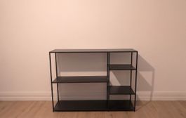 black open shelf