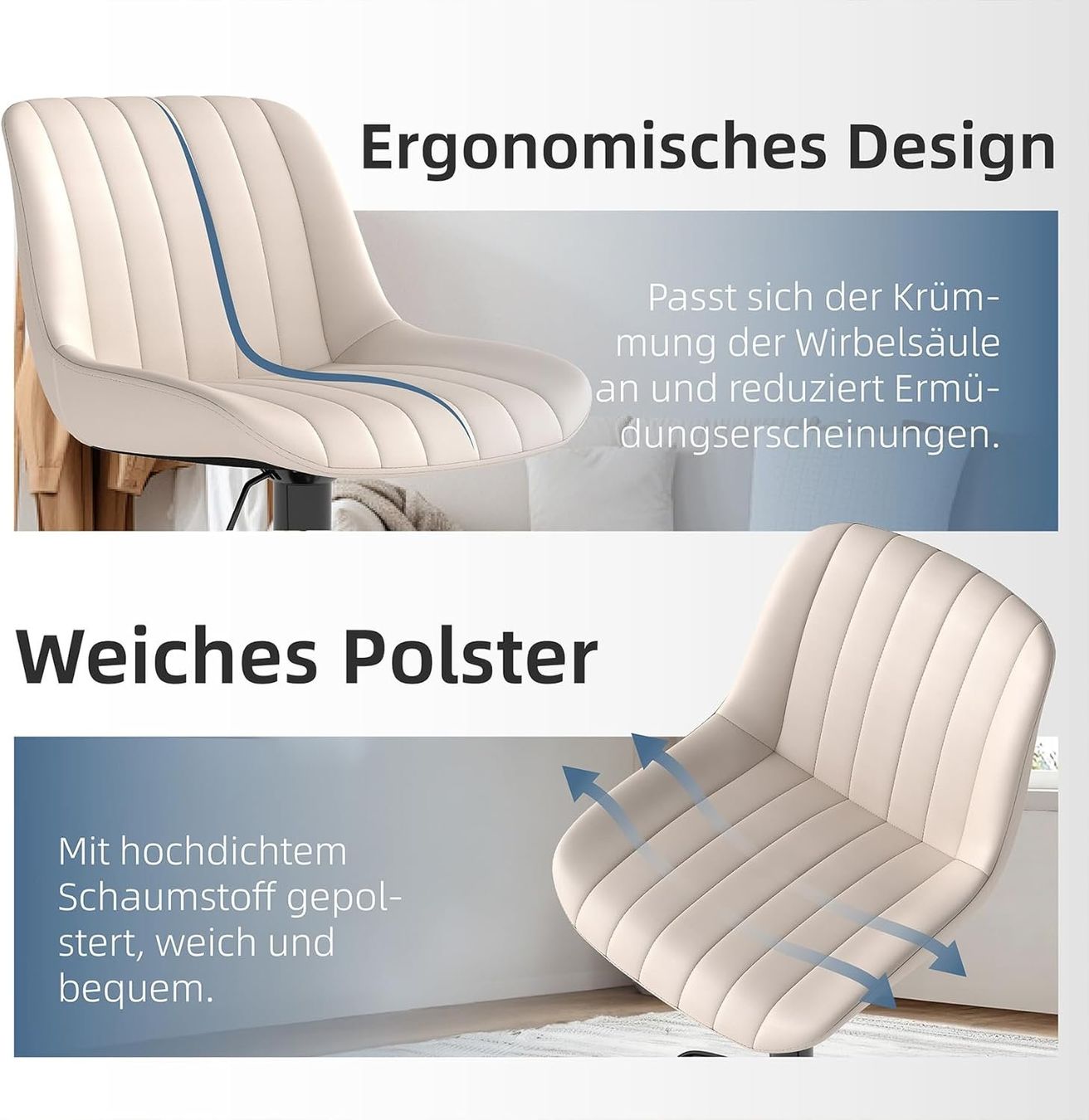 Hocker: Barhocker 2er Set Drehbar Höhenverstellbar Lehne – Neu und originalverpackt aus Schaffhausen von her_zt65 4