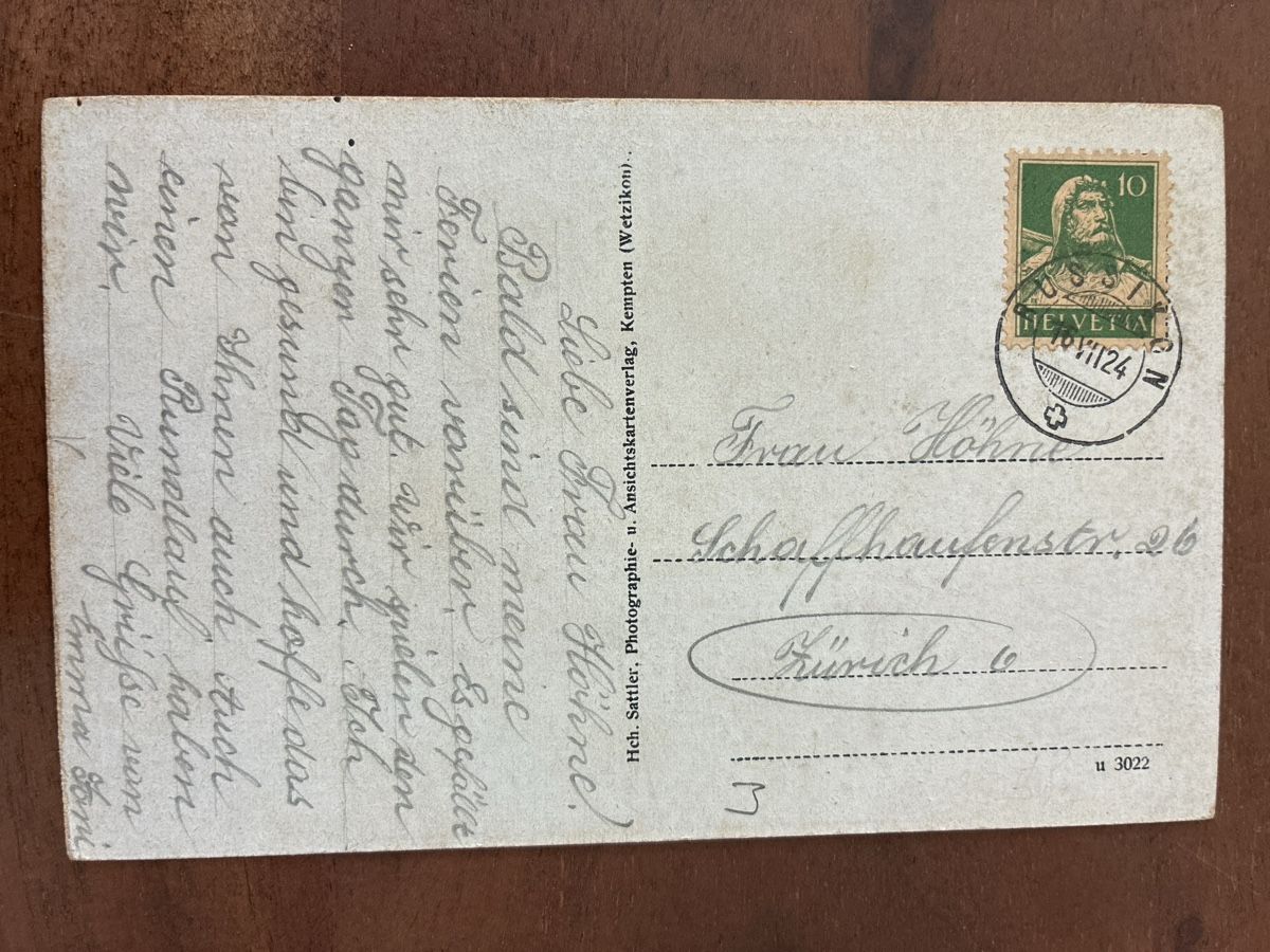 Cartoline postali: Ansichtskarte Schweiz von Russikon ZH – Usato da Oftringen venduto da Cla.vD.74 1