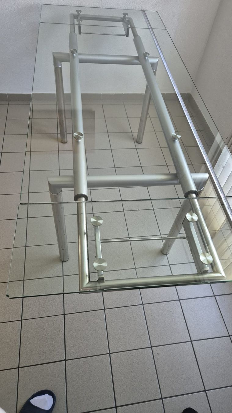 Tische: Table à manger en verre extensible design moderne – Gebraucht aus Mannens von BargainLiquidation 2