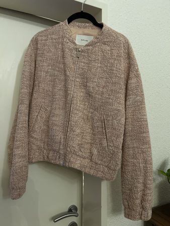 Opus Josefa pink tweed bomber jacket sz 36