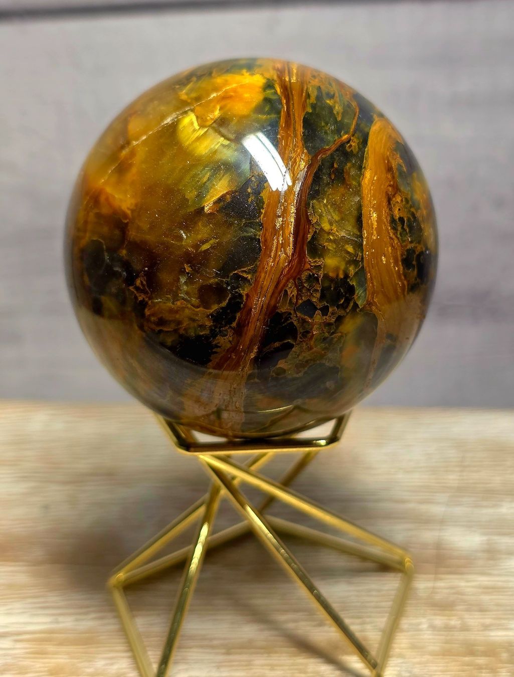 Minerali & Pietre curative: Pietersit Kugel B 58mm 290g – Nuovo e nell'imballaggio originale da Matzingen venduto da Shay_Crystalz 1