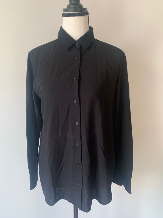 Locker geschnittene Bluse von Uniqlo Gr. S schwarz Viskose (Neu (gemäss ...