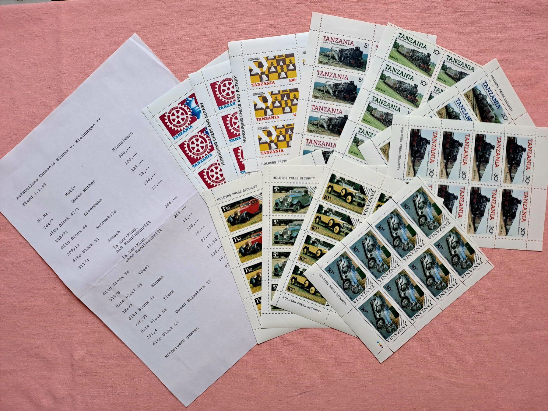 Tutti i francobolli: spektakuläre Kleinbogen-Sammlung Tansania 1985 ff – Nuovo (secondo la descrizione) da Ostermundigen venduto da pedru8