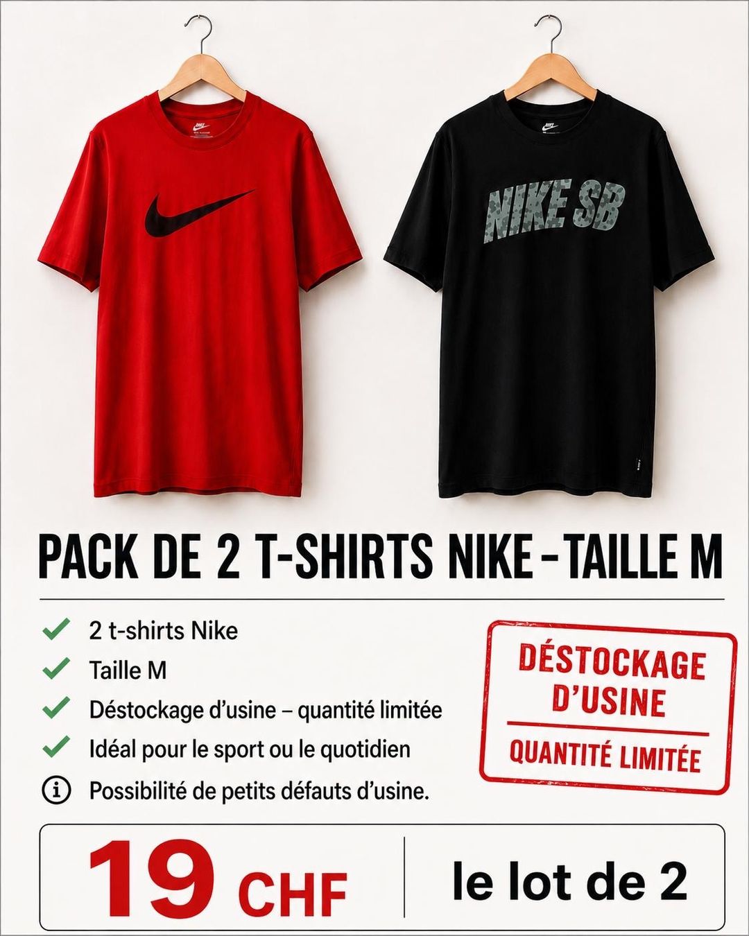 Nike Kleiderpakete: 2 T-shirts Nike Taille M déstockage(quantité limitée) – Neu (gemäss Beschreibung) aus Jussy von max_km8k
