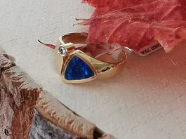 18Kt. Gelbgold Damenring mit Opal und Brillant